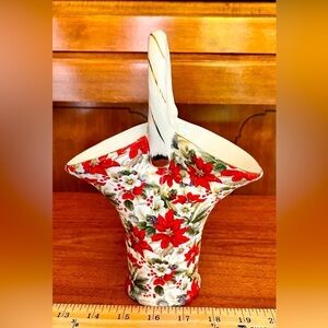 Formalities by Baum Brothers Poinsettia Chintz Collection Basket Christmas Gift